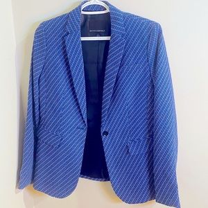 Banana Republic Blue and White Print Blazer